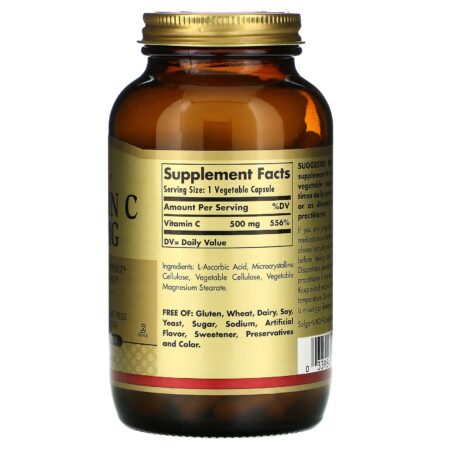 Solgar, Vitamin C, 500 mg, 250 Vegetable Capsules - Image 2