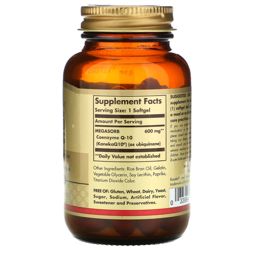 Solgar, Megasorb CoQ-10, 600 mg, 30 Cápsulas Softgel - Imagem 2
