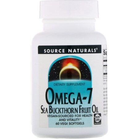 Source Naturals, Ômega-7, Óleo de Frutas de Espinheiro Marítimo 60 Cápsulas Vegetais Softgel