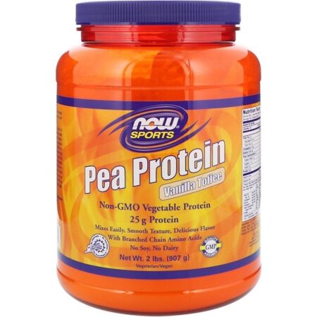 Now Foods, Sports, Proteína de Ervilha, Sabor Caramelo de Baunilha, 907 g (2 lbs)