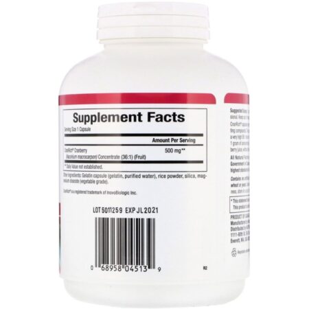 Natural Factors, CranRich, Super Força, Concentrado de Cranberry, 500 mg, 180 Cápsulas - Imagem 2