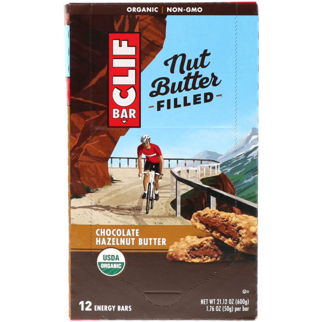 Clif Bar, Organic, Nut Butter Filled Energy Bar, Chocolate Hazelnut Butter, 12 Energy Bars, 1.76 oz (50 g) Each - Imagem 2