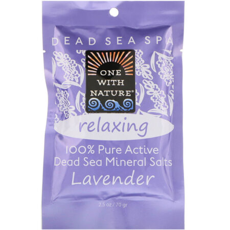 One with Nature, Spa do Mar Morto, Sais Minerais, Relaxante, Lavanda, 2,5 oz (70 g)