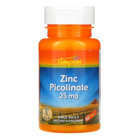 Thompson, Picolinato de Zinco, 25 mg, 60 Tabletes