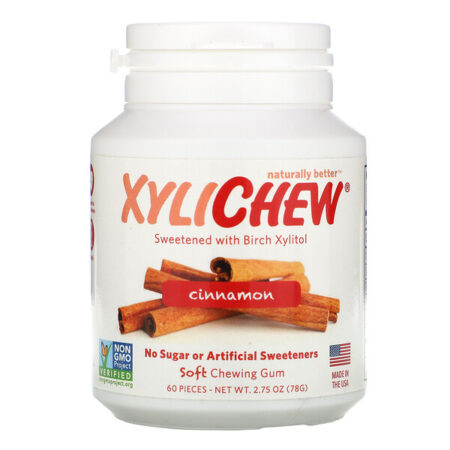 Xylichew, Sweetened with Birch Xylitol, Cinnamon, 60 Pieces, 2.75 oz (78 g)