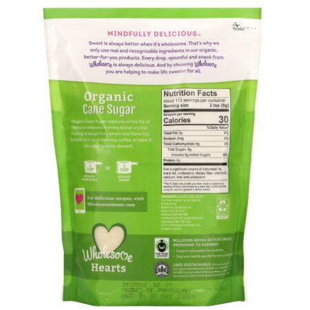 Wholesome, Organic Cane Sugar, 32 oz (907 g) - Image 2