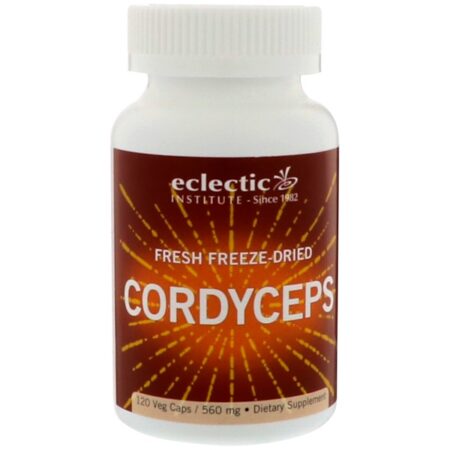 Eclectic Institute, Cogumelos Cordyceps, Frescos Secos Liofilizados, 560 mg, 120 Cápsulas Vegetais