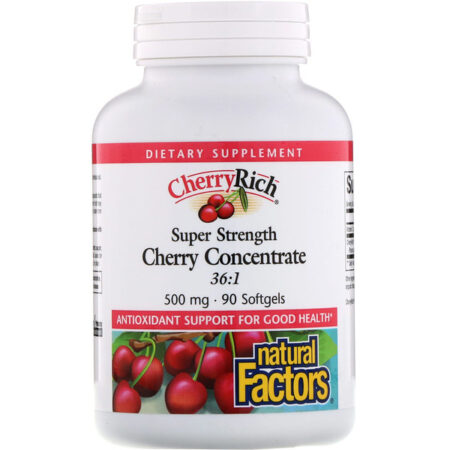 Natural Factors, CherryRich, Concentrado de Cereja Superforte, 500 mg, 90 Cápsulas Gelatinosas