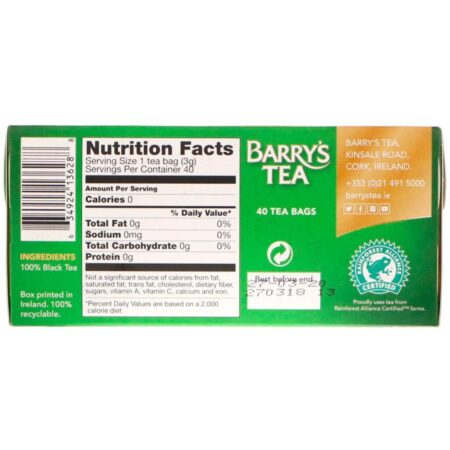 Barry's Tea, Chá para Café da Manhã Irlandês, 40 Sachês, 4.40 oz (125g) - Imagem 2