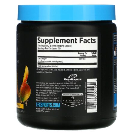 EFX Sports, Kre-Alkalyn EFX Powder, Mango, 7.76 oz (220 g) - Image 2