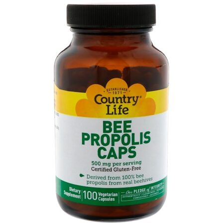 Country Life, Bee Propolis Caps, 500 mg, 100 Comprimidos para Vegetarianos