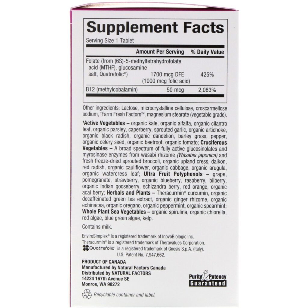 Natural Factors, BioCoenzymated, Methylfolate, 1,000 mcg, 60 Quick Melt Tablets - Imagem 2