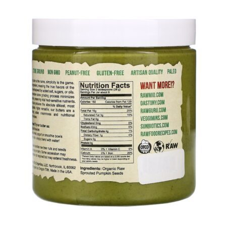 Dastony, Organic Sprouted Pumpkin Seed Butter, 8 oz (227 g) - Image 2