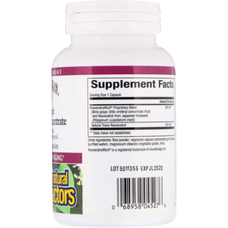 Natural Factors, ResveratrolRich, Super Forte, Concentrado Resveratrol, 60 Cápsulas Vegetarianas - Imagem 2