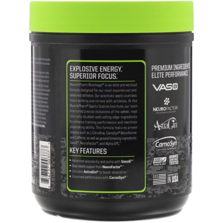 MusclePharm, Suplemento Pré-Treino Wreckage, Sour Candy, 375 g (13,23 oz) - Image 2