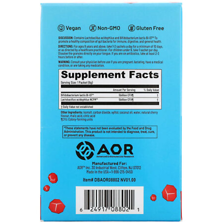 Advanced Orthomolecular Research AOR, Lava Rox, Probiótico para Saúde Imunológica, Sabor Natural de Cereja, 24 Envelopes, 6 g (0,2 oz) Cada - Image 3