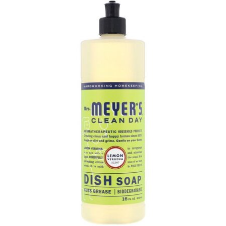 Mrs. Meyers Clean Day, Dish Soap, Lemon Verbena Scent, 16 fl oz (473 ml)