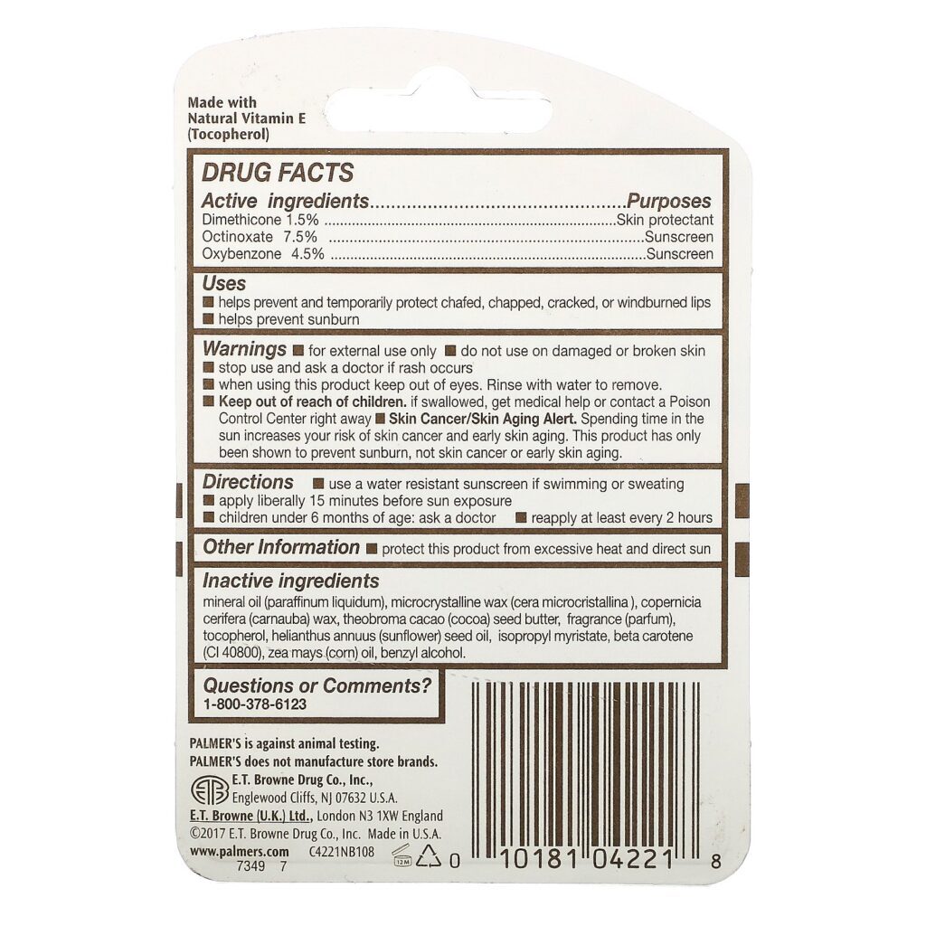 Palmer's, Bálsamo Labial Ultra Hidratante, FPS 15, Original, 2 Embalagens, 0,30 onças (0,8 g) - Imagem 3