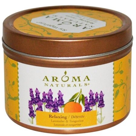 Aroma Naturals, Soy VegePure, Vela para Viagens em Lata, Relaxamento, Lavanda e Tangerina, 2,8 oz (79,38 g)