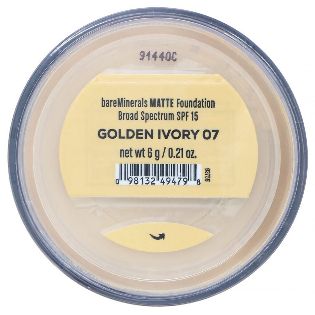 bareMinerals, Base matte, FPS 15, Marfim dourado 07, 6 g - Imagem 2