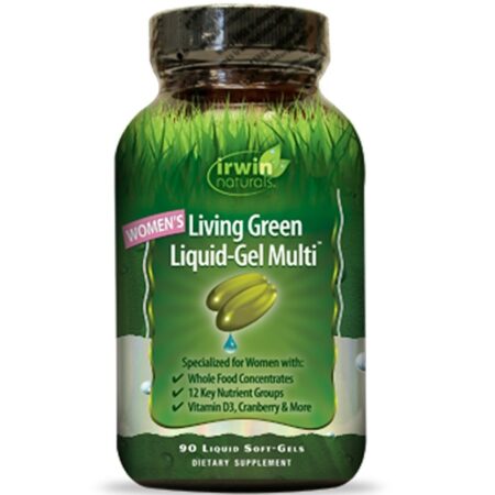 Irwin Naturals, Multivitamínico Living Green Líquido-Gel para Mulheres, 90 Cápsulas Gelatinosas Líquidas