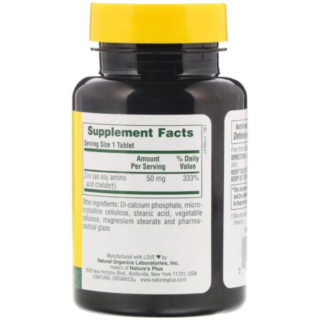 Nature's Plus, Zinco, 50 mg, 90 Comprimidos - Image 2