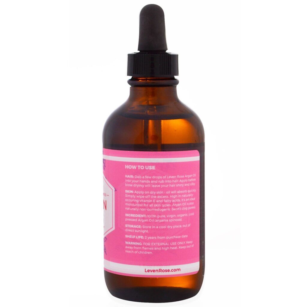 Leven Rose, Óleo de Argan Orgânico 100% Puro, 118 ml (4 fl oz) - Imagem 2