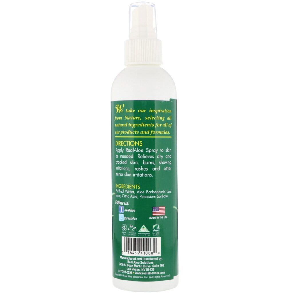 Real Aloe, Aloe Vera Spray, 8 fl oz (227 ml) - Imagem 2