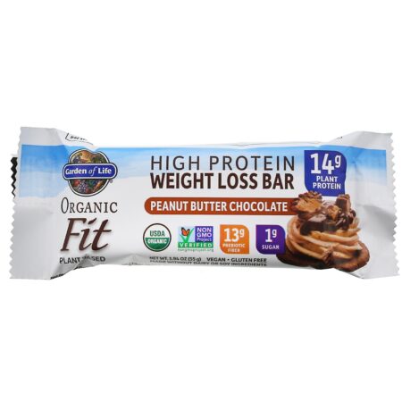 Garden of Life, Organic Fit, Barras de Alto Teor de Proteína para Perda de Peso, Chocolate com Manteiga de Amendoim, 12 Barras, 55 g (1,94 oz) Cada - Image 4