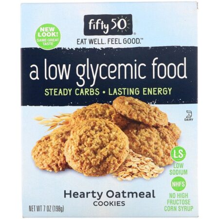 Fifty 50, Low Glycemic Hearty Oatmeal Cookies, 7 oz (198 g)