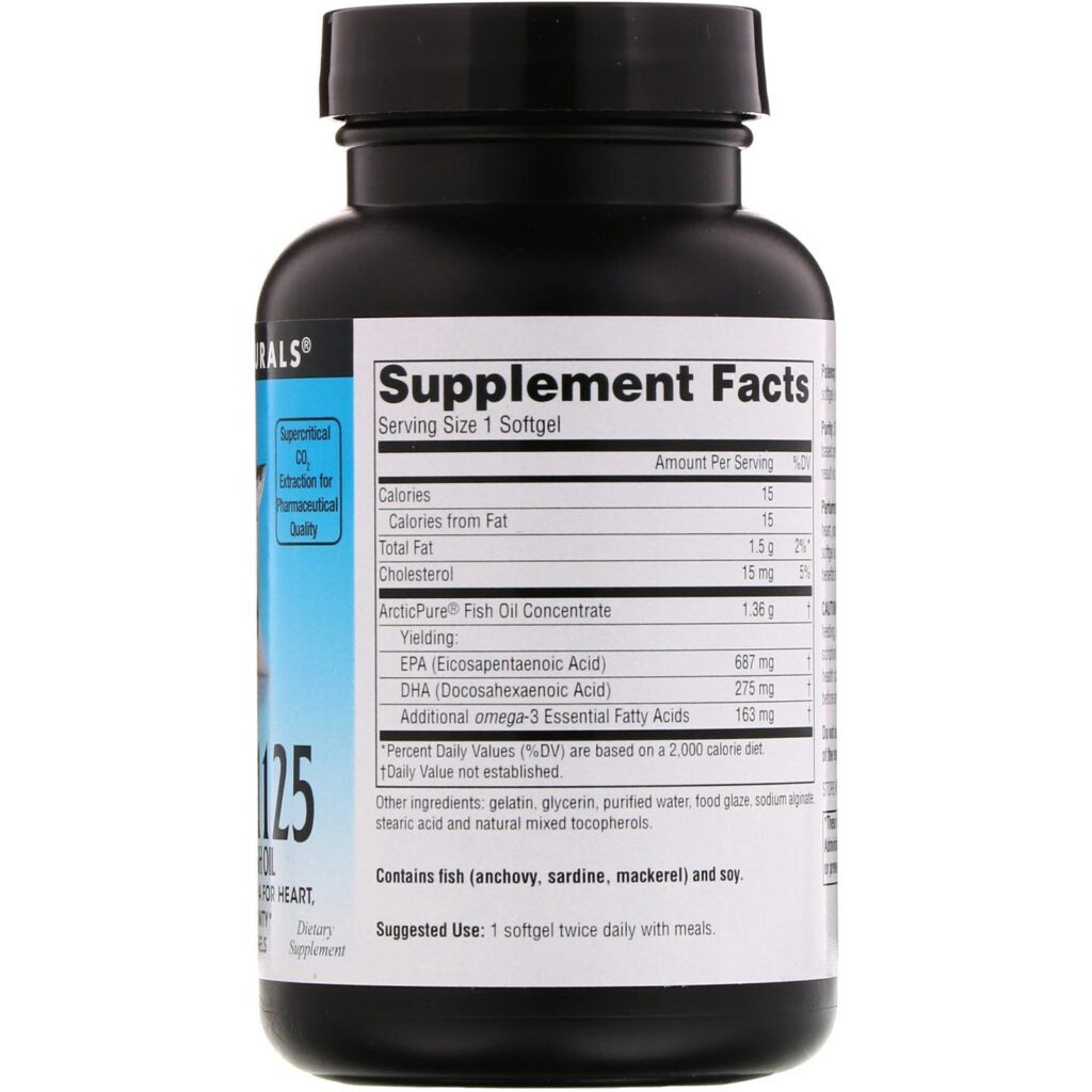 Source Naturals, Arctic Pure, Óleo de Peixe com Camada Entérica Omega-3 1125, 1,125 mg, 60 Softgels - Imagem 2