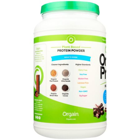 Orgain, Proteína orgânica em pó, à base de plantas, Fudge de chocolate cremoso, 2,03 lbs (920 g) - Image 3