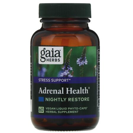 Gaia Herbs, Adrenal Health, Nightly Restore, 60 Fitocápsulas Líquidas Veganas - Image 3