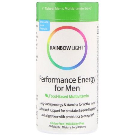 Rainbow Light, Energia de Performance para Homens, Vitamínico de Origem Alimentar, 90 Comprimidos