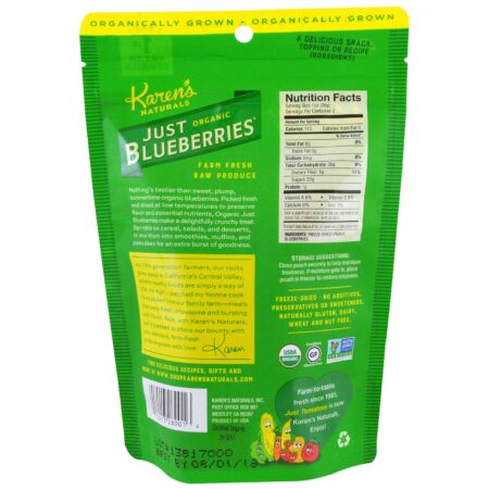 Karen's Naturals, Apenas Mirtilos Orgânicos, Frutas Liofilizadas, 2 oz (56 g) - Image 2