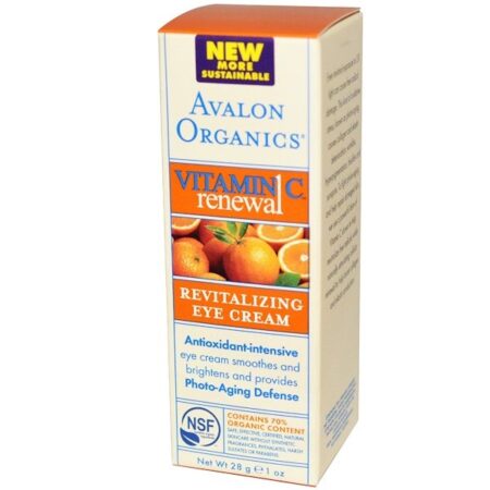 Avalon Organics, Renovação de vitamina C, Creme para os olhos revitalizante, 28 g