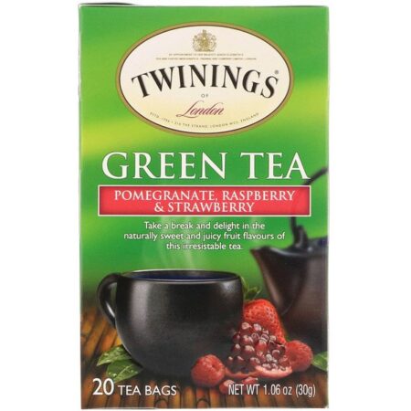 Twinings, Chá Verde, Romã, Framboesa e Morango, 20 Sacos de Chá, 1,06 oz (30 g)