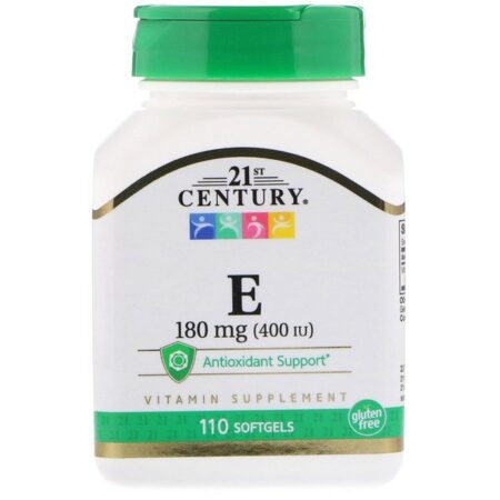 21st Century, Vitamina E, 180 mg (400 UI), 110 Cápsulas Softgel