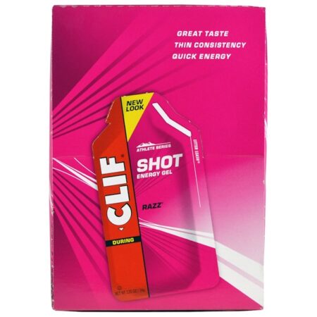 Clif Bar, Dose de Gel Energizante, Razz, 24 Pacotes, 1.2 oz (34 g) Cada