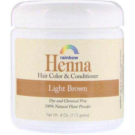 Rainbow Research, Henna, Condicionador e Tintura 100% Botânico, Persian Light Brown (Castanho Claro Avermelhado), 4 oz. (113 g) em Pó