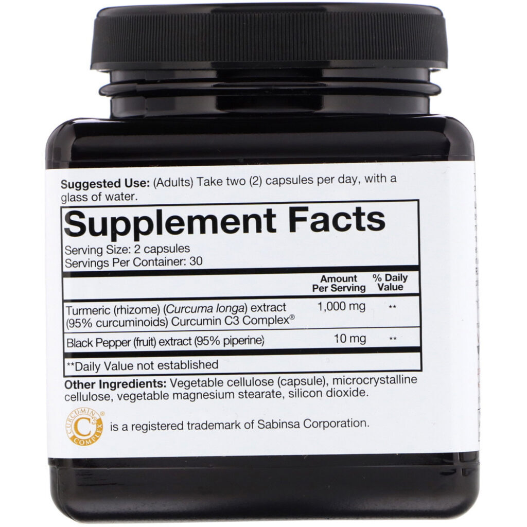 Youtheory, Cúrcuma, Fórmula extra forte, 1000 mg, 60 cápsulas - Imagem 2