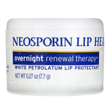 Neosporin, Terapia de Renovação Noturna, Protetor Labial de Vaselina Branca, 0,27 oz (7,7 g)