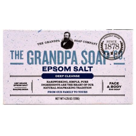 Grandpa's, Sabonete para Rosto e Corpo, Limpeza Profunda, Sal Amargo, 120 g