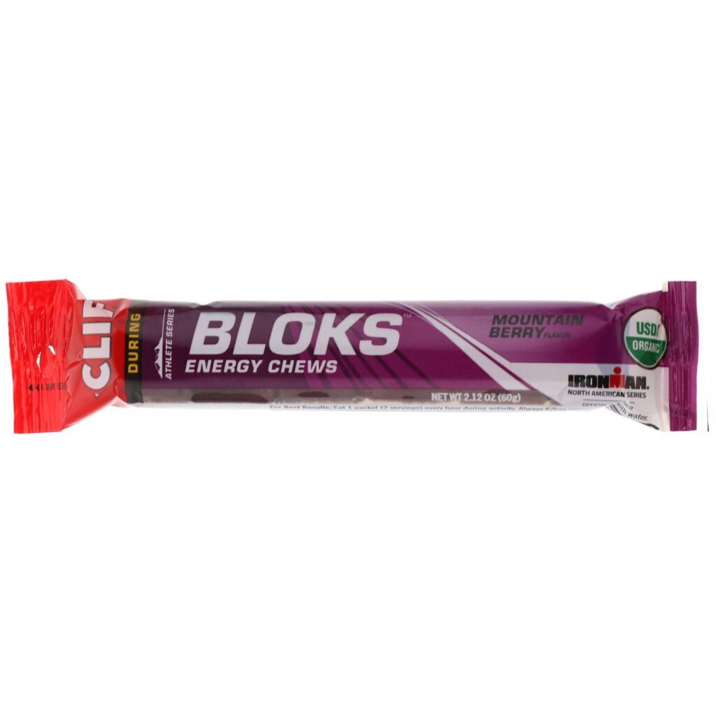 Clif Bar, Bloks Pastilhas de Energia Mastigáveis, Sabor Frutas Vermelhas da Montanha, 18 Pacotes, 2,12 oz (60 g) Cada - Imagem 4