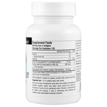 Source Naturals, Alho e Salsinha, 250 cápsulas softgel - Imagem 2
