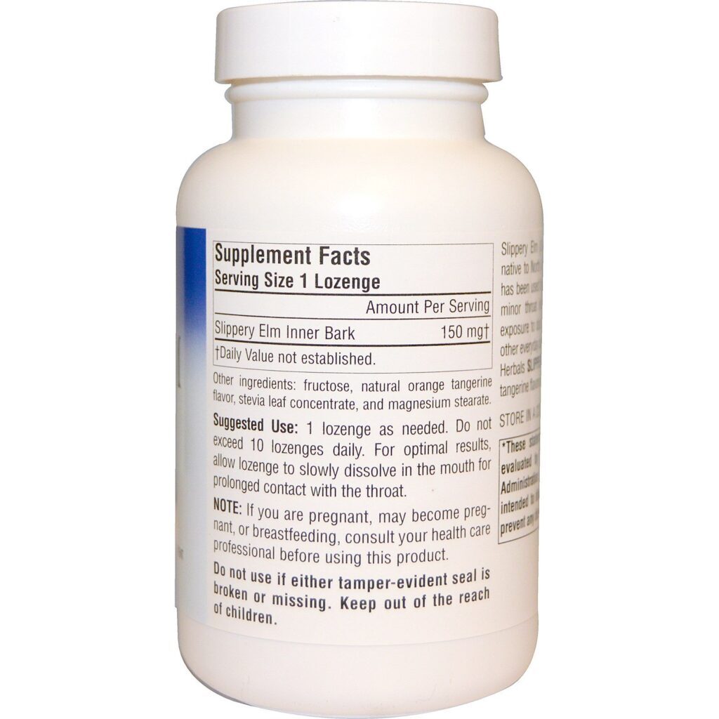 Planetary Herbals, Pastilhas Ulmus rubra, Sabor Tangerina, 150 mg, 200 Pastilhas - Imagem 2
