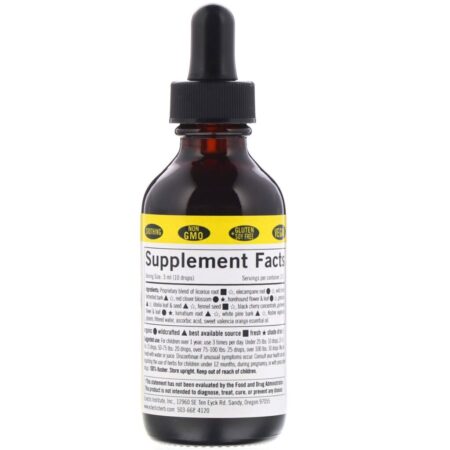 Eclectic Institute, Kids Herbs, Herbal Cough Elixir, Black Cherry Flavored, 2 fl oz (60 ml) - Imagem 2