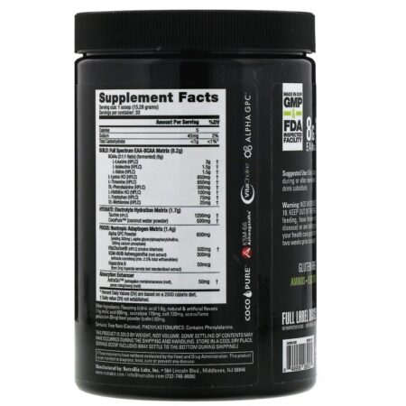 NutraBio Labs, Alpha EAA, Explosão de Morango e Limão, 458 g (1 lb) - Imagem 2
