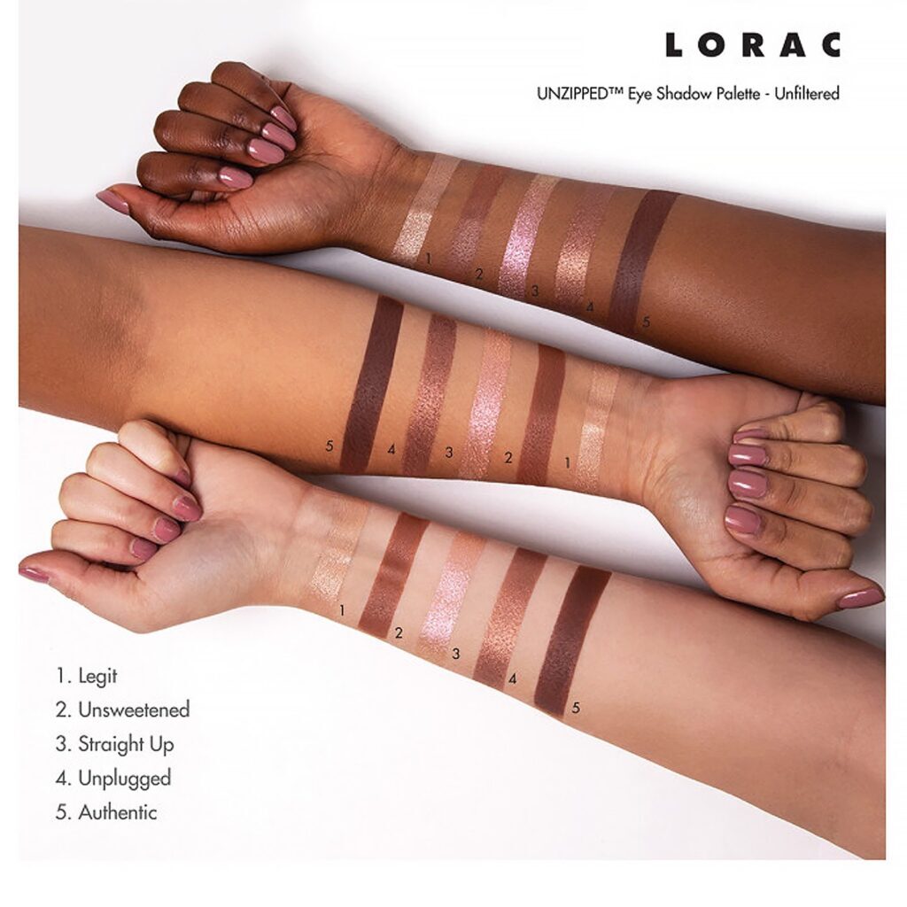 Lorac, Paleta de sombra Unzipped Unfiltered com pincel com duas extremidades, 10,5 g - Imagem 5