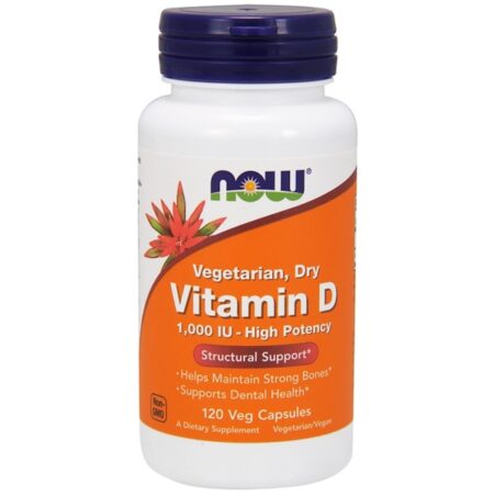 Now Foods, Vitamina D, Alta Potência, 1.000 UI, 120 cápsulas veg